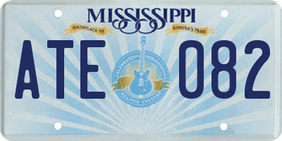 MS license plate ATE082