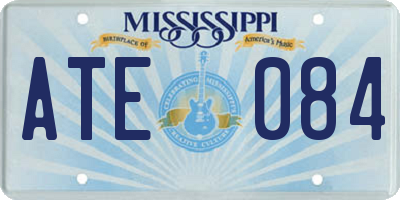 MS license plate ATE084