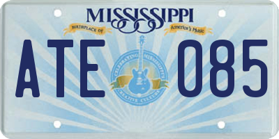 MS license plate ATE085