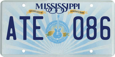 MS license plate ATE086