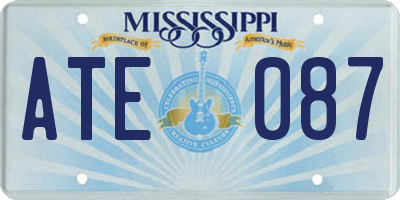 MS license plate ATE087
