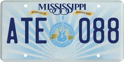 MS license plate ATE088