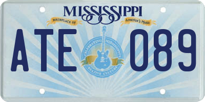 MS license plate ATE089