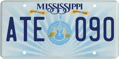 MS license plate ATE090