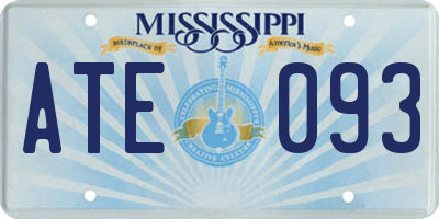 MS license plate ATE093