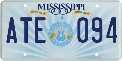 MS license plate ATE094