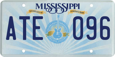 MS license plate ATE096