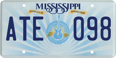 MS license plate ATE098