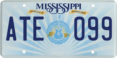 MS license plate ATE099