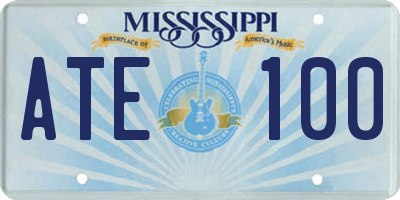 MS license plate ATE100