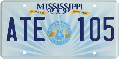 MS license plate ATE105