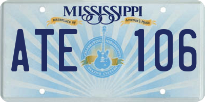 MS license plate ATE106