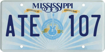 MS license plate ATE107