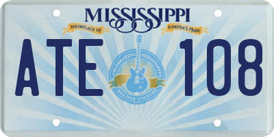 MS license plate ATE108