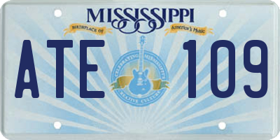 MS license plate ATE109