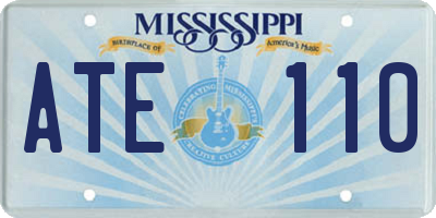 MS license plate ATE110