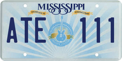 MS license plate ATE111