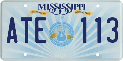 MS license plate ATE113
