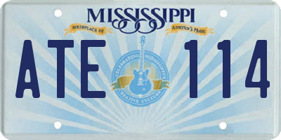 MS license plate ATE114
