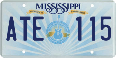 MS license plate ATE115