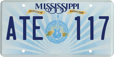 MS license plate ATE117