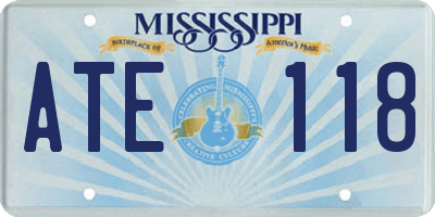 MS license plate ATE118