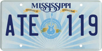 MS license plate ATE119