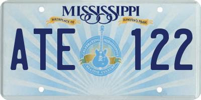 MS license plate ATE122