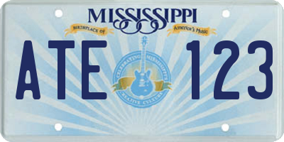 MS license plate ATE123