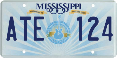 MS license plate ATE124