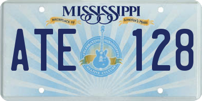MS license plate ATE128