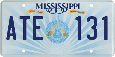 MS license plate ATE131