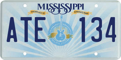 MS license plate ATE134
