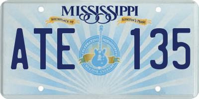 MS license plate ATE135