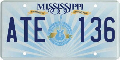 MS license plate ATE136
