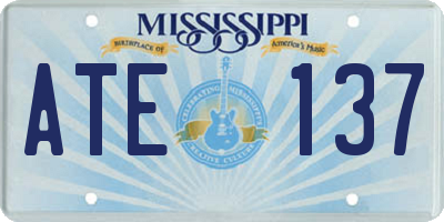 MS license plate ATE137