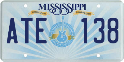 MS license plate ATE138