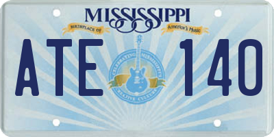 MS license plate ATE140