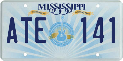 MS license plate ATE141