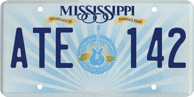 MS license plate ATE142