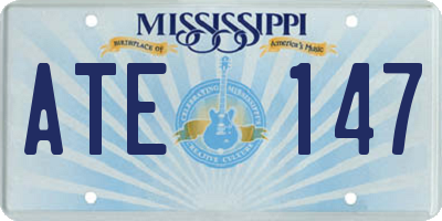 MS license plate ATE147