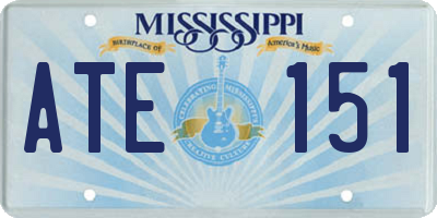MS license plate ATE151