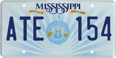 MS license plate ATE154