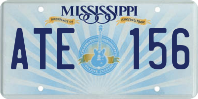 MS license plate ATE156