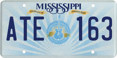 MS license plate ATE163