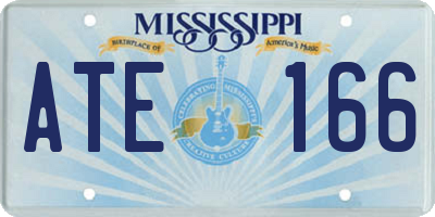 MS license plate ATE166