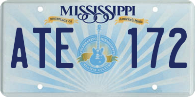 MS license plate ATE172