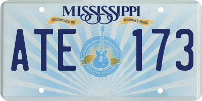 MS license plate ATE173