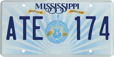 MS license plate ATE174