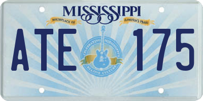 MS license plate ATE175